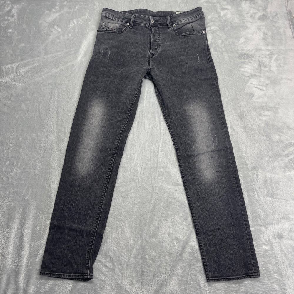 Diesel Buster Jeans 34x32 Regular Slim Tapered Dark Gray Black Stretch RC48N